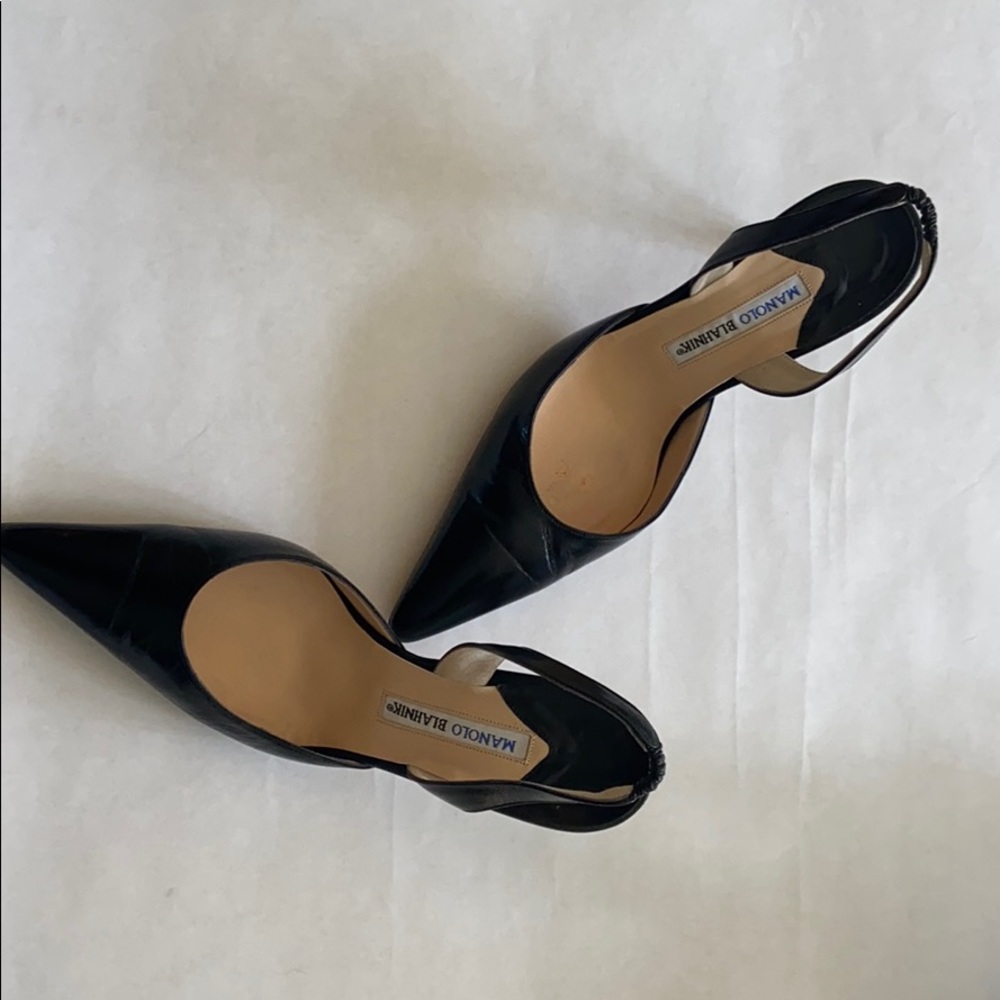 Manolo Blahnik Carolyne Sling Back Size 38 Black